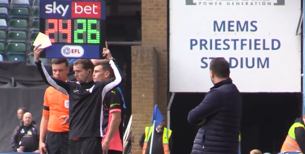 Jenson Metcalfe comes on for Chesterfield