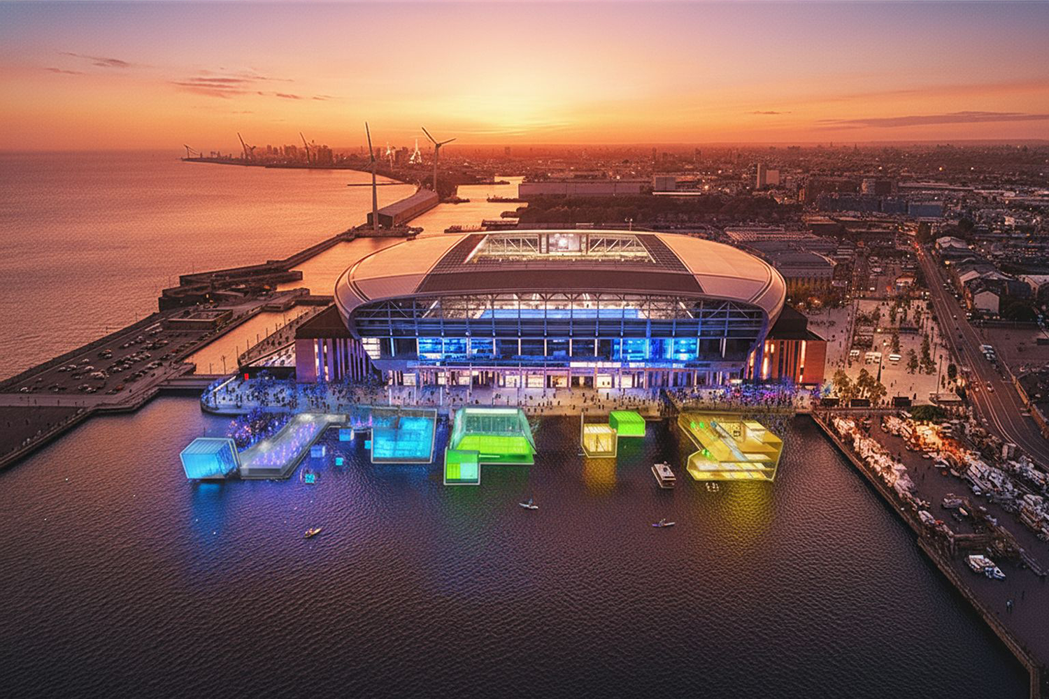 The proposed floating fan park in Nelson Dock